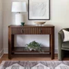 46" Laguna Nigel Fluted Wooden Console Table Brown - Threshold™ Designed With Studio McGee