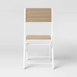 Bryant 4pk Faux Wood Folding Patio Bistro Chairs - White/Light Wood - Threshold™ -Furniture Sales Store GUEST 048e3749 da5e 4a40 8226 5119b7660d58