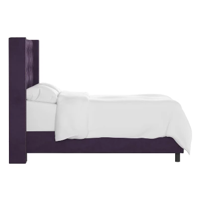 Nail Button Tufted Wingback Velvet Bed - Skyline Furniture 3 Nail Button Tufted Wingback Velvet Bed - Skyline Furniture - Image 3