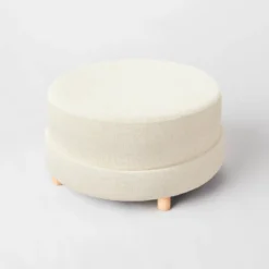 Wilmington Upholstered Round Ottoman - Threshold™ Designed With Studio McGee