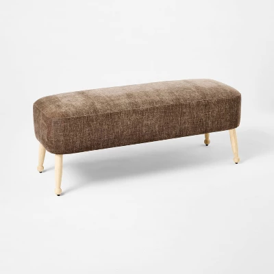 Corallina Upholstered Wooden Bench Natural Wood/Dark Brown - Threshold™ Designed With Studio McGee 1 Corallina Upholstered Wooden Bench Natural Wood/Dark Brown - Threshold™ Designed With Studio McGee