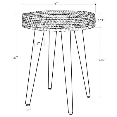 Round Natural Woven Accent Table - Threshold™ 4 Round Natural Woven Accent Table - Threshold™ - Image 4