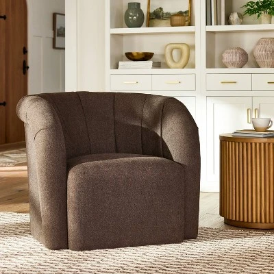 Channeled Curved Back Accent Chair Velvet - Threshold™ Designed With Studio McGee 1 Channeled Curved Back Accent Chair Velvet - Threshold™ Designed With Studio McGee