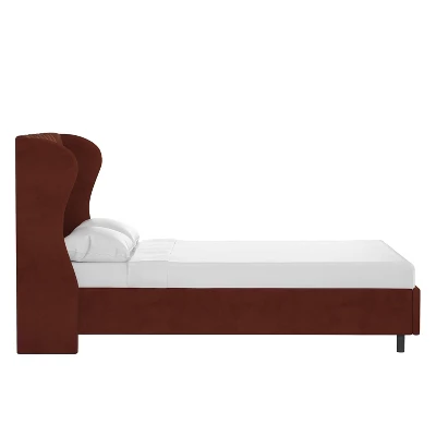 Wingback Platform Bed Velvet - Skyline Furniture 2 Wingback Platform Bed Velvet - Skyline Furniture - Image 2