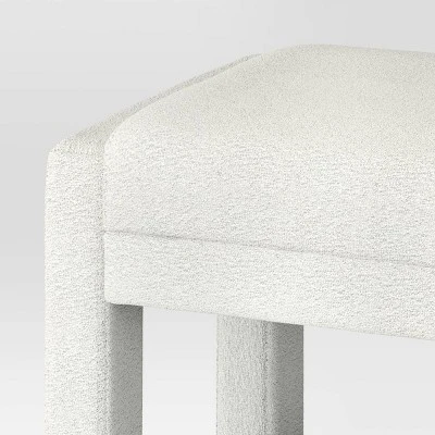 Fully Upholstered Ottoman Cream Boucle - Threshold™: Wooden Frame, Polyester, Spot Clean 2 Fully Upholstered Ottoman Cream Boucle - Threshold™: Wooden Frame, Polyester, Spot Clean - Image 2
