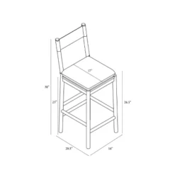 Emery Wood Counter Height Barstool With Upholstered Seat And Sling Back Natural - Threshold™ Designed With Studio McGee -Furniture Sales Store GUEST 195f58ad 8370 4b07 a2c7 caa1f841e5e6