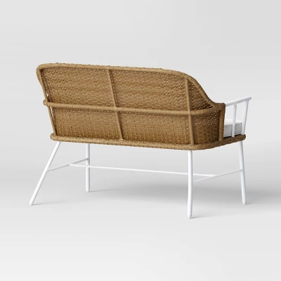 Lenwood Steel Outdoor Patio Garden Bench Brown - Threshold™ Designed With Studio McGee 2 Lenwood Steel Outdoor Patio Garden Bench Brown - Threshold™ Designed With Studio McGee - Image 2