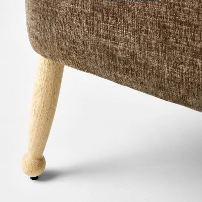 Corallina Upholstered Wooden Ottoman Natural Wood/Dark Brown - Threshold™ Designed With Studio McGee 3 Corallina Upholstered Wooden Ottoman Natural Wood/Dark Brown - Threshold™ Designed With Studio McGee - Image 3