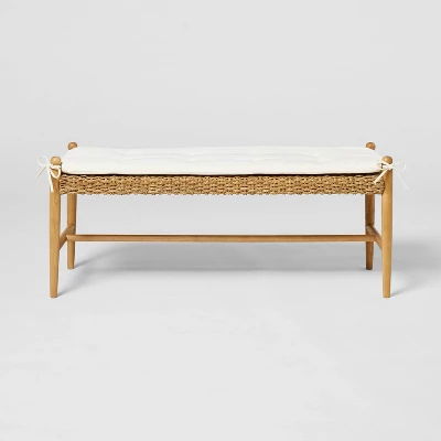 Cardamine Woven Upholstered Bench Natural - Threshold™ Designed With Studio McGee 2 Cardamine Woven Upholstered Bench Natural - Threshold™ Designed With Studio McGee - Image 2