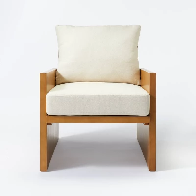 Duchesne Wood Accent Chair With Upholstered Seat And Back Cream - Threshold™ Designed With Studio McGee 2 Duchesne Wood Accent Chair With Upholstered Seat And Back Cream - Threshold™ Designed With Studio McGee - Image 2