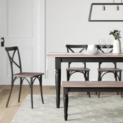 Set Of 2 Malden French Bistro Dining Chair Matte Black - Threshold™