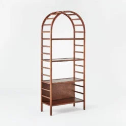 72" Holladay Curved Wooden Bookcase - Threshold™ Designed With Studio McGee -Furniture Sales Store GUEST 245145c7 43e9 43cb 9096 d7c8d5f6dc83