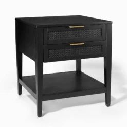 East Bluff 2 Drawers Woven Accent Table Black - Threshold™ Designed With Studio McGee -Furniture Sales Store GUEST 29905b41 0976 4ad7 8c10 41d4cef772fa