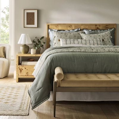 Queen Ogden Headboard Brown - Threshold™ Designed With Studio McGee: Wood Frame, Veneer Surface, 32"H 1 Queen Ogden Headboard Brown - Threshold™ Designed With Studio McGee: Wood Frame, Veneer Surface, 32"H