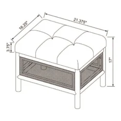 Woodspring Cane Base Ottoman Dark Walnut/Cream - Threshold™ Designed With Studio McGee -Furniture Sales Store GUEST 2a8ba648 5a4a 4bd8 9301 48c7e94cd846