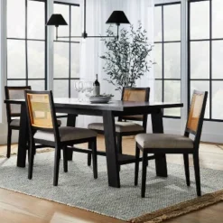 Oak Park Cane Dining Chair Black - Threshold™ Designed With Studio McGee