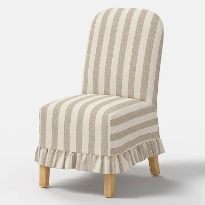 Replacement Ruffled Slipcover Only For Rounded Back Dining Chair - Threshold™ 1 Replacement Ruffled Slipcover Only For Rounded Back Dining Chair - Threshold™