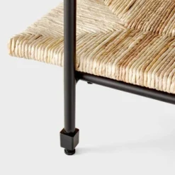 Metal And Rush Weave Top Console Table Black - Threshold™ Designed With Studio McGee: Mahogany Frame, Square Entryway Table -Furniture Sales Store GUEST 3f8ac156 d6a8 49ca b6f0 3fd94dabd00e