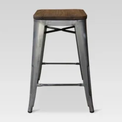 Set Of 2 Hampden Industrial 24" Counter Height Barstool Natural Metal - Threshold™ -Furniture Sales Store GUEST 409db75d c29b 4926 bec6 cf73119ea7dd