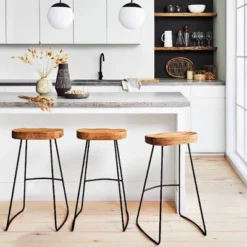 Hull Low Back Barstool Wood/Metal - Threshold -Furniture Sales Store GUEST 4657e6fd 7d27 433d 85bd 695cd9432ba4 1