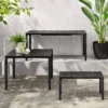 Metal Beech Rust And UV-Resistant Outdoor Patio Coffee Table Matte Black - Threshold™