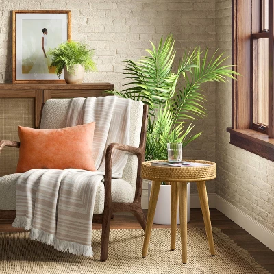 Round Natural Woven Accent Table - Threshold™ 1 Round Natural Woven Accent Table - Threshold™