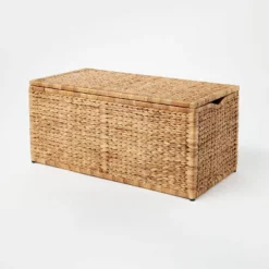 Furniture Sales Store 13 Natural Woven Storage Bench - Threshold™ Designed With Studio McGee: Metal Frame, Fish Scale Pattern, No Assembly Required