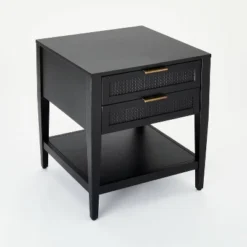 East Bluff 2 Drawers Woven Accent Table Black - Threshold™ Designed With Studio McGee -Furniture Sales Store GUEST 575de8be 7e88 4543 b84c fdce79d39cf3