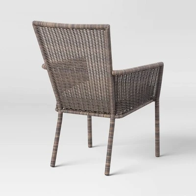 Monroe 2pk Patio Stack Dining Chairs - Tan - Threshold™ 2 Monroe 2pk Patio Stack Dining Chairs - Tan - Threshold™ - Image 2