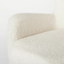 Kessler Swivel Accent Chair Cream Faux Shearling - Threshold™ Designed With Studio McGee: Luxury Glam Furniture, No Assembly Required -Furniture Sales Store GUEST 589b95a8 9cd6 4fca 8a9f 2a72250ce8c5