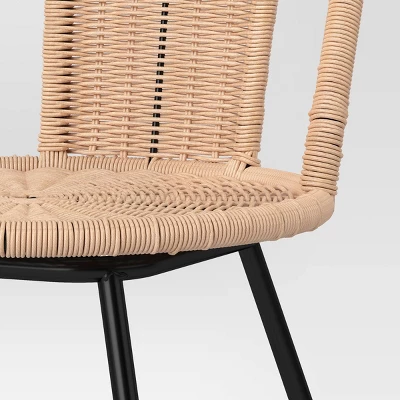 Olivine Rounded Back Woven Counter Height Barstool With Metal Legs Natural - Threshold™ 4 Olivine Rounded Back Woven Counter Height Barstool With Metal Legs Natural - Threshold™ - Image 4