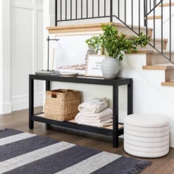 Console Table With Woven Rattan Shelf Black - Threshold™ Designed With Studio McGee -Furniture Sales Store GUEST 5cacba25 9de0 4a9b 86d8 dd94f14308e1