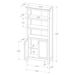 72" Carson 5 Shelf Bookcase With Doors - Threshold -Furniture Sales Store GUEST 5fdf42c1 8555 4b08 bc20 610b4dd9a0ed