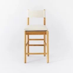 Emery Wood Counter Height Barstool With Upholstered Seat And Sling Back Natural - Threshold™ Designed With Studio McGee -Furniture Sales Store GUEST 60150a2f f942 4124 b9a4 105207f2bbf8