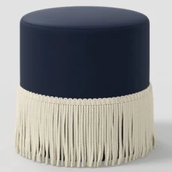 Fringe Drum Ottoman In Velvet - Threshold™ -Furniture Sales Store GUEST 68f1f4fb 90a4 4f56 b1f4 a7da5ce6bff4