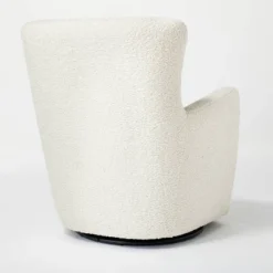 Kessler Swivel Accent Chair Cream Faux Shearling - Threshold™ Designed With Studio McGee: Luxury Glam Furniture, No Assembly Required -Furniture Sales Store GUEST 690f2370 fdfd 4cee a9b5 8e6bfd0ff4b0