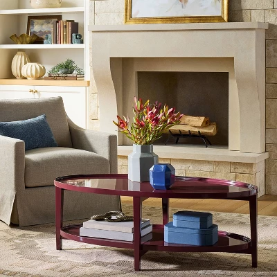 Coffee Table Lacquer Finish Dark Red - Threshold™ Designed With Studio McGee 1 Coffee Table Lacquer Finish Dark Red - Threshold™ Designed With Studio McGee
