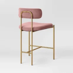 Orion Luxe Backed Counter Height Barstool With Brass Legs Blush Velvet - Threshold™ -Furniture Sales Store GUEST 6fae67b2 b02e 4960 846e d794af26c1cf