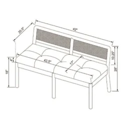 Woodspring Caned Back Bench Dark Walnut/Cream - Threshold™ Designed With Studio McGee -Furniture Sales Store GUEST 72e83eee 470b 4541 b993 8dc785fc090c