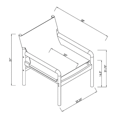 Northlake Dowel Frame Sling Accent Chair Canvas Cream - Threshold™ 6 Northlake Dowel Frame Sling Accent Chair Canvas Cream - Threshold™ - Image 6