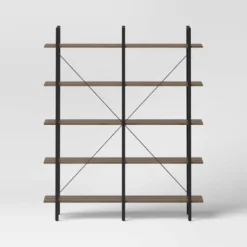 72" Banks 5 Shelf H Frame Bookcase Brown - Threshold™ -Furniture Sales Store GUEST 743af568 244d 4185 945b 61dfbce51f78