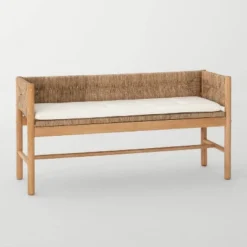 Elden Wood Bench With Woven Back And Loose Cushion Seat - Threshold™ Designed With Studio McGee 14 Elden Wood Bench With Woven Back And Loose Cushion Seat - Threshold™ Designed With Studio McGee -Furniture Sales Store GUEST 75b2f7b0 b6bf 42c9 a9a5 2942b2a9c6e5