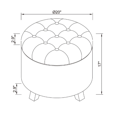 Tufted Round Storage Ottoman - Threshold 5 Tufted Round Storage Ottoman - Threshold - Image 5