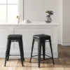 Set Of 2 Carlisle Backless Swivel Counter Height Barstool Matte Black - Threshold™