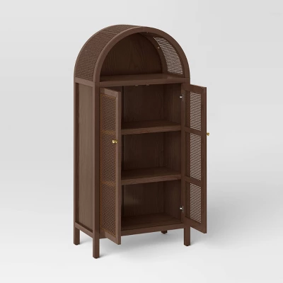 Woven Arched Wood Cabinet - Threshold™ 2 Woven Arched Wood Cabinet - Threshold™ - Image 2
