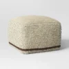 Branchville Square Pouf Cream Boucle - Threshold™: Transitional Style, No Assembly, Cotton & Wool Blend