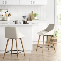 Timo Swivel Counter Height Barstool With Wood - Threshold™