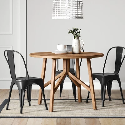 42" Clarksburg Cross Leg Wood Dining Table Round Brown - Threshold™ 1 42" Clarksburg Cross Leg Wood Dining Table Round Brown - Threshold™