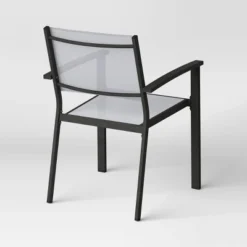 2pc Ryegate Weathered Teak Sling Outdoor Patio Dining Chairs Arm Chairs Gray - Threshold™ -Furniture Sales Store GUEST 84955e75 3ec0 44c5 927e db67c16c3cae