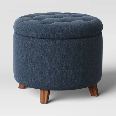 Tufted Round Storage Ottoman - Threshold 2 Tufted Round Storage Ottoman - Threshold - Image 2